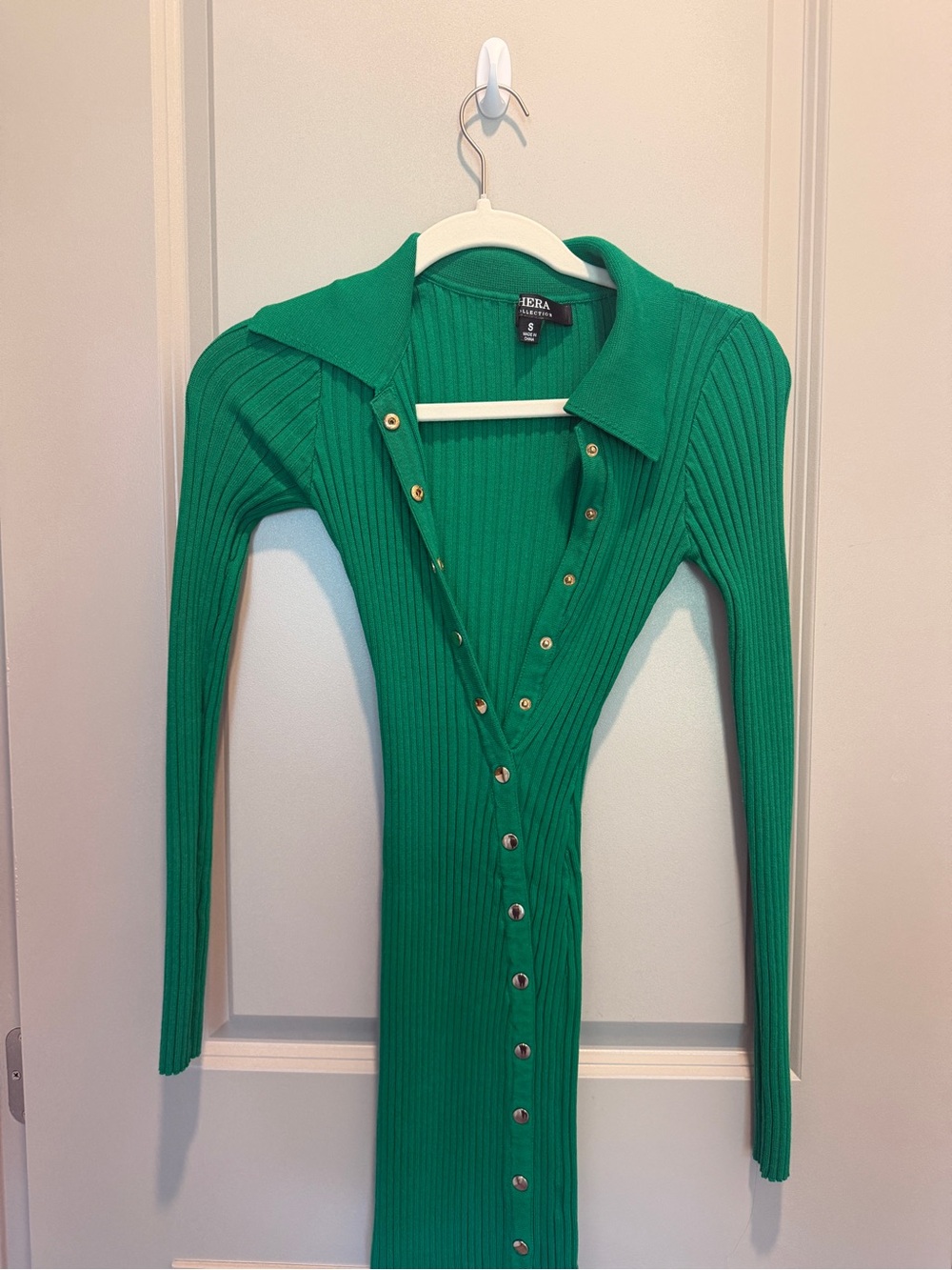 Hera Collection Emerald Ribbed Button Polo - Picture 2 of 5